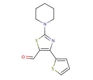 2-Piperidin-1-yl-4-thiophen-2-yl-thiazole-5-carbaldehyde - chemical structure image