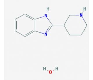 2-piperidin-3-yl-1H-benzimidazole hydrate (CAS 1172508-14-3) - chemical structure image