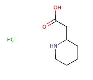 2-Piperidineacetic acid hydrochloride (CAS 19615-30-6) - chemical structure image