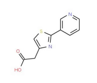 (2-pyridin-3-yl-1,3-thiazol-4-yl)acetic acid (CAS 31112-90-0) - chemical structure image