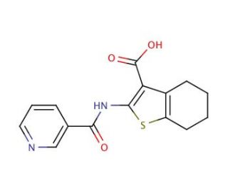 2-(pyridine-3-amido)-4,5,6,7-tetrahydro-1-benzothiophene-3-carboxylic acid - chemical structure image