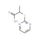 2-(pyrimidin-2-ylsulfanyl)propanoic acid - chemical structure image