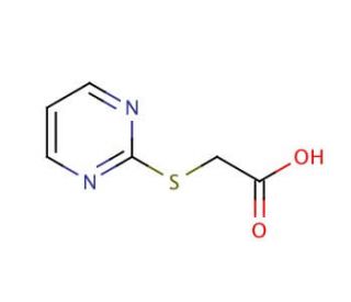 (2-Pyrimidylthio)acetic acid (CAS 88768-45-0) - chemical structure image