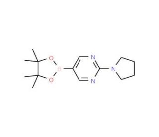 2-(Pyrrolidin-1-yl)pyrimidine-5-boronic acid pinacol ester (CAS 1015242-07-5) - chemical structure image