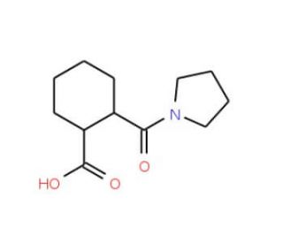 2-(Pyrrolidine-1-carbonyl)-cyclohexane-carboxylic acid (CAS 414872-66-5) - chemical structure image