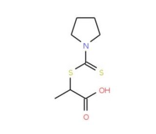 2-(Pyrrolidine-1-carbothioylsulfanyl)-propionic acid - chemical structure image