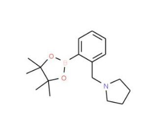 2-(Pyrrolidinomethyl)phenylboronic acid, pinacol ester (CAS 1150271-49-0) - chemical structure image