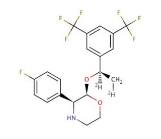 2-(R)-[1-(R)-(3,5-Bis(trifluoromethyl)phenyl)ethoxy]-3-(S)-fluorophenylmorpholine-d2 - chemical structure image