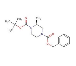 2-(S)-Methylpiperazine-1,4-dicarboxylic acid 4-benzyl ester 1-ter-butyl ester (CAS 859517-91-2) - chemical structure image