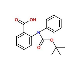 2-(tert-Butoxycarbonyl-phenyl-amino)-benzoic acid (CAS 669713-65-9) - chemical structure image