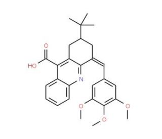 2-tert-Butyl-4-(3,4,5-trimethoxy-benzylidene)-1,2,3,4-tetrahydro-acridine-9-carboxylic acid - chemical structure image