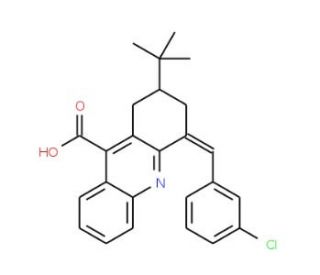 2-tert-Butyl-4-(3-chloro-benzylidene)-1,2,3,4-tetrahydro-acridine-9-carboxylic acid - chemical structure image