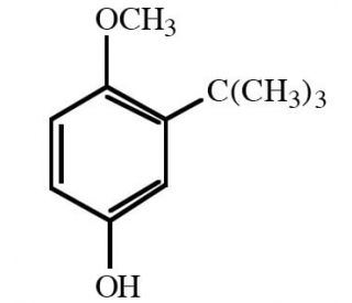 2-tert-Butyl-4-hydroxyanisole (CAS 88-32-4) - chemical structure image