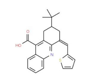 2-tert-Butyl-4-thiophen-2-ylmethylene-1,2,3,4-tetrahydro-acridine-9-carboxylic acid - chemical structure image