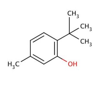 2-tert-Butyl-5-methylphenol (CAS 88-60-8) - chemical structure image