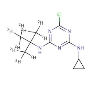 2-(tert-Butylamino)-4-chloro-6-cyclopropylamino-1,3,5-triazine-d9 - chemical structure image
