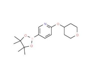 2-(Tetrahydro-2H-pyran-4-yloxy)pyridine-5-boronic acid, pinacol ester (CAS 910036-98-5) - chemical structure image