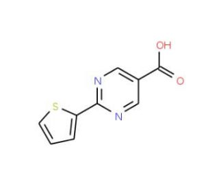 2-Thien-2-ylpyrimidine-5-carboxylic acid (CAS 916766-97-7) - chemical structure image