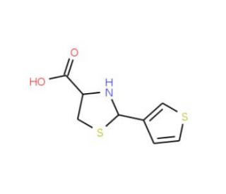 2-(thiophen-3-yl)-1,3-thiazolidine-4-carboxylic acid - chemical structure image