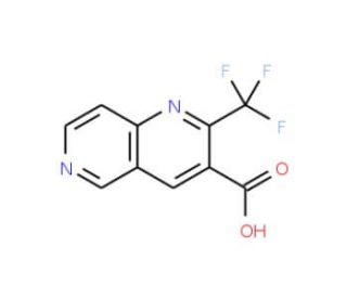 2-(Trifluoromethyl)-1,6-napthyridine-3-carboxylic acid (CAS 240408-97-3) - chemical structure image