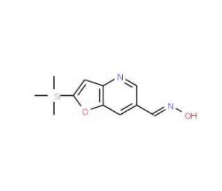 2-(Trimethylsilyl)furo[3,2-b]pyridine-6-carbaldehyde oxime (CAS 1186405-19-5) - chemical structure image