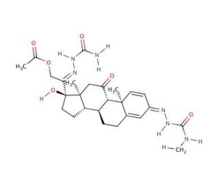 21-acetoxy-1,4-diene-3,11,20-tritone-3,20-semicarbazied-17a-hydroxyprena - chemical structure image