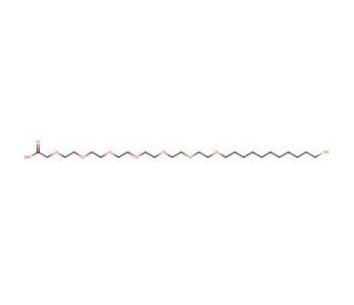 23-(9-Mercaptononyl)-3,6,9,12,15,18,21-Heptaoxatricosanoic Acid (CAS 221222-49-7) - chemical structure image