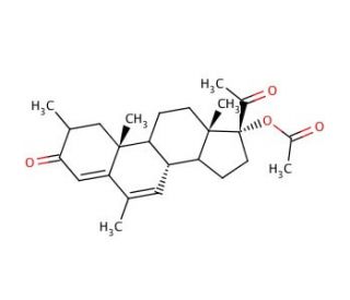 2(&alpha;/&beta;)-Methyl Megestrol Acetate (Mixture of Diastereomers) - chemical structure image
