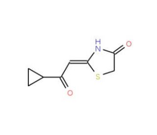(2E)-2-(2-cyclopropyl-2-oxoethylidene)-1,3-thiazolidin-4-one - chemical structure image