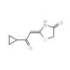 (2E)-2-(2-cyclopropyl-2-oxoethylidene)-1,3-thiazolidin-4-one - chemical structure image