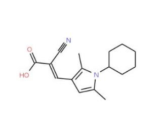 (2E)-2-cyano-3-(1-cyclohexyl-2,5-dimethyl-1H-pyrrol-3-yl)acrylic acid - chemical structure image