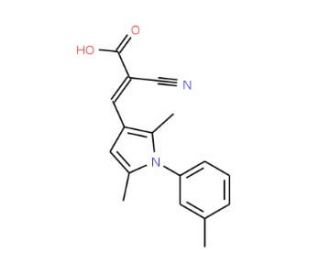 (2E)-2-cyano-3-[2,5-dimethyl-1-(3-methylphenyl)-1H-pyrrol-3-yl]acrylic acid - chemical structure image