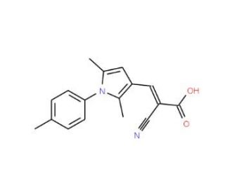 (2E)-2-cyano-3-[2,5-dimethyl-1-(4-methylphenyl)-1H-pyrrol-3-yl]acrylic acid - chemical structure image
