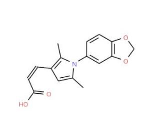 (2E)-3-[1-(1,3-benzodioxol-5-yl)-2,5-dimethyl-1H-pyrrol-3-yl]acrylic acid - chemical structure image