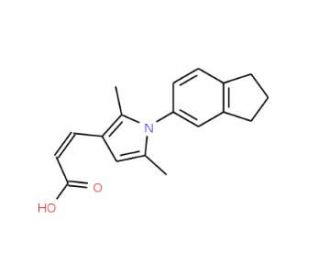 (2E)-3-[1-(2,3-dihydro-1H-inden-5-yl)-2,5-dimethyl-1H-pyrrol-3-yl]acrylic acid - chemical structure image