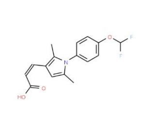 (2E)-3-{1-[4-(difluoromethoxy)phenyl]-2,5-dimethyl-1H-pyrrol-3-yl}acrylic acid - chemical structure image