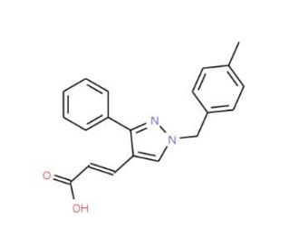 (2E)-3-[1-(4-methylbenzyl)-3-phenyl-1H-pyrazol-4-yl]acrylic acid - chemical structure image