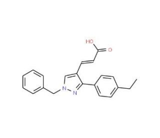 (2E)-3-[1-benzyl-3-(4-ethylphenyl)-1H-pyrazol-4-yl]acrylic acid - chemical structure image
