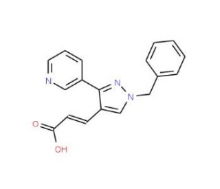 (2E)-3-(1-benzyl-3-pyridin-3-yl-1H-pyrazol-4-yl)acrylic acid - chemical structure image