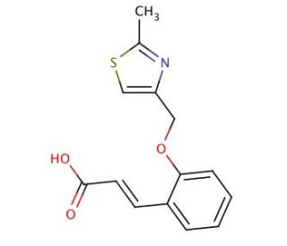 (2E)-3-{2-[(2-methyl-1,3-thiazol-4-yl)methoxy]phenyl}acrylic acid - chemical structure image