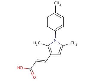 (2E)-3-[2,5-dimethyl-1-(4-methylphenyl)-1H-pyrrol-3-yl]acrylic acid - chemical structure image