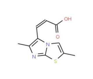 (2E)-3-(2,6-dimethylimidazo[2,1-b][1,3]thiazol-5-yl)acrylic acid - chemical structure image