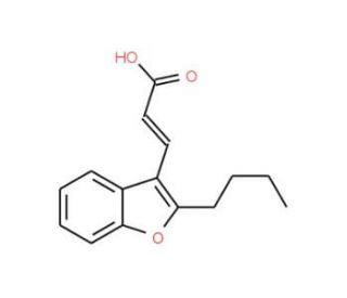 (2E)-3-(2-butyl-1-benzofuran-3-yl)acrylic acid - chemical structure image