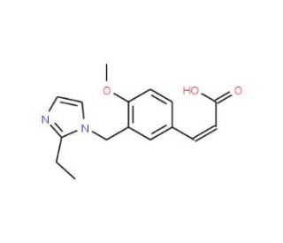 (2E)-3-{3-[(2-Ethyl-1H-imidazol-1-yl)methyl]-4-methoxyphenyl}acrylic acid - chemical structure image