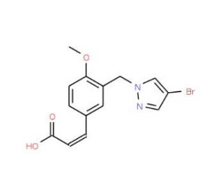 (2E)-3-{3-[(4-Bromo-1H-pyrazol-1-yl)methyl]-4-methoxyphenyl}acrylic acid - chemical structure image