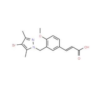 (2E)-3-{3-[(4-Bromo-3,5-dimethyl-1H-pyrazol-1-yl)-methyl]-4-methoxyphenyl}acrylic acid - chemical structure image