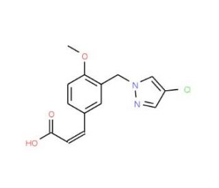 (2E)-3-{3-[(4-Chloro-1H-pyrazol-1-yl)methyl]-4-methoxyphenyl}acrylic acid - chemical structure image