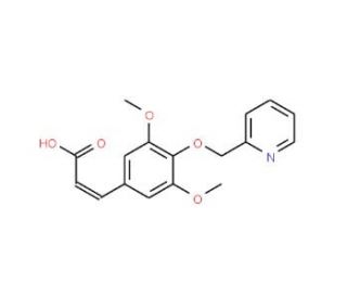 (2E)-3-[3,5-dimethoxy-4-(pyridin-2-ylmethoxy)phenyl]acrylic acid - chemical structure image