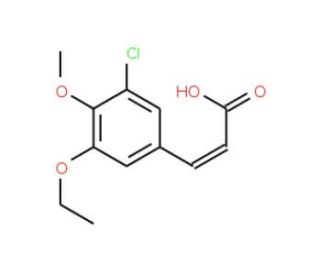 (2E)-3-(3-chloro-5-ethoxy-4-methoxyphenyl)acrylic acid - chemical structure image
