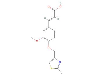 (2E)-3-{3-methoxy-4-[(2-methyl-1,3-thiazol-4-yl)methoxy]phenyl}acrylic acid - chemical structure image